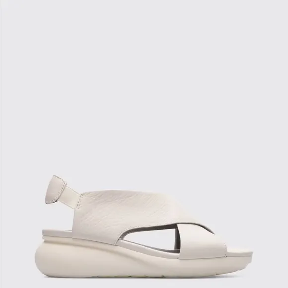 Camper Women's Cream Leather Balloon Sandals 38