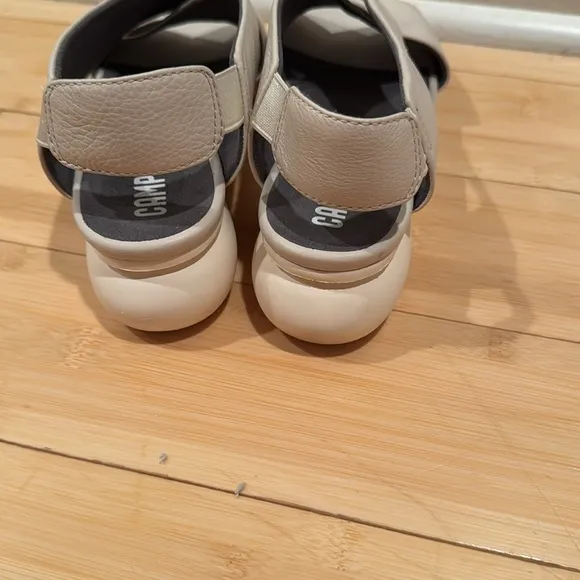 Camper Women's Cream Leather Balloon Sandals 38