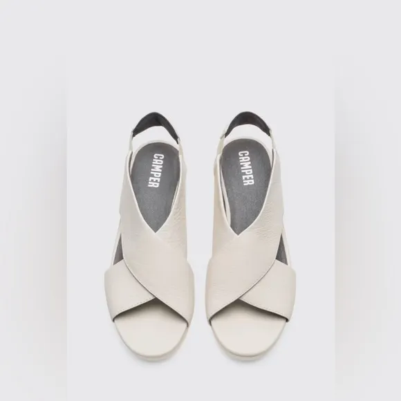 Camper Women's Cream Leather Balloon Sandals 38