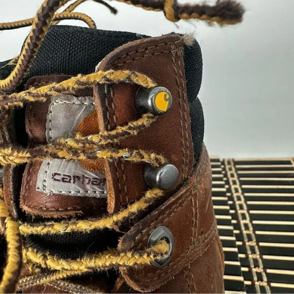 Carhartt Boots Adult 10 Ground Force Waterproof 6&quot; Comp Toe Brown Work CME6355