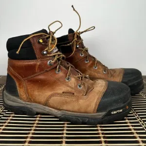 Carhartt Boots Adult 10 Ground Force Waterproof 6&quot; Comp Toe Brown Work CME6355