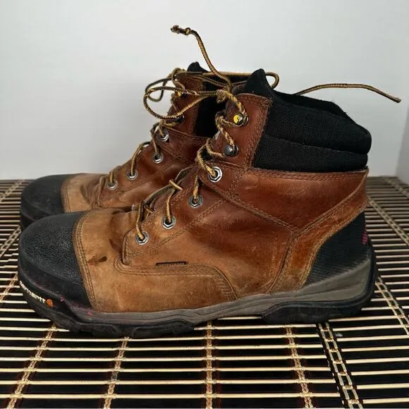 Carhartt Boots Adult 10 Ground Force Waterproof 6&quot; Comp Toe Brown Work CME6355