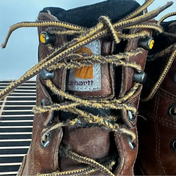 Carhartt Boots Adult 10 Ground Force Waterproof 6&quot; Comp Toe Brown Work CME6355