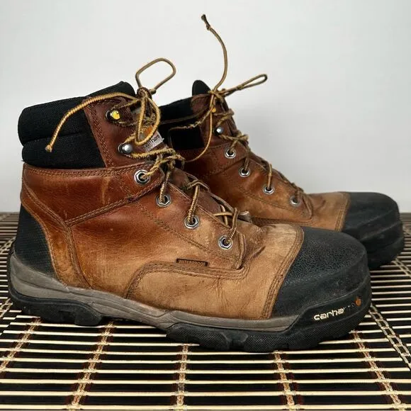 Carhartt Boots Adult 10 Ground Force Waterproof 6&quot; Comp Toe Brown Work CME6355