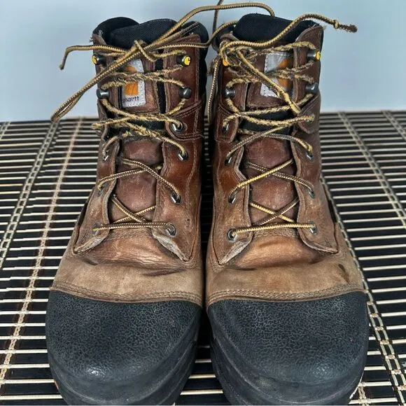 Carhartt Boots Adult 10 Ground Force Waterproof 6&quot; Comp Toe Brown Work CME6355