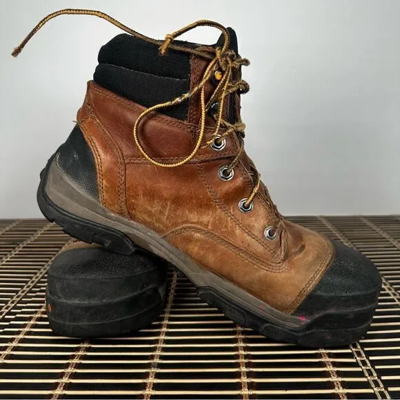 Carhartt Boots Adult 10 Ground Force Waterproof 6&quot; Comp Toe Brown Work CME6355
