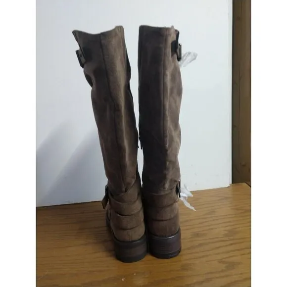 Carlos By Carlos Santana Womens Brown Suede Knee-High Sabina Boots 7.5M With Buc