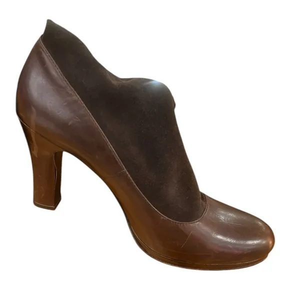 Casadei Vero Cuoio Knee High Strap Boots Size 7 EU7.5 Brown Suede Made in Italy