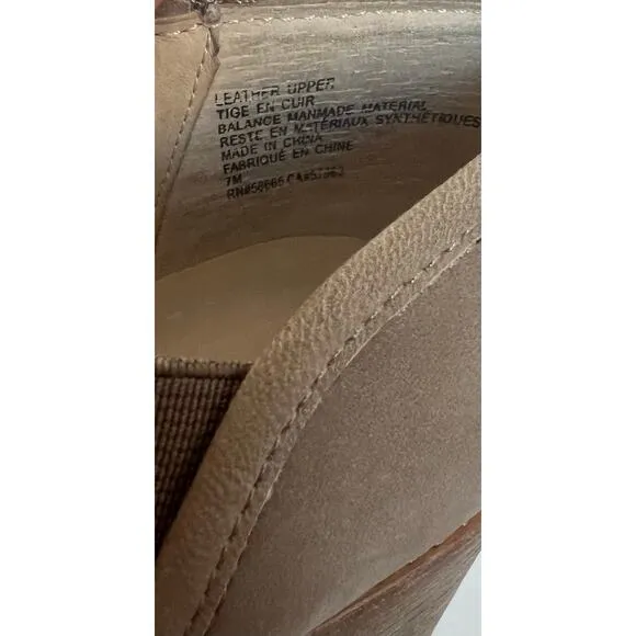 Caslon Faye Taupe Gray Nubuck Block Heel with Zipper Almond Toe Ankle Bootie 7M