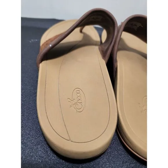 Chaco Hermosa Cognac Leather Sandals Size 8