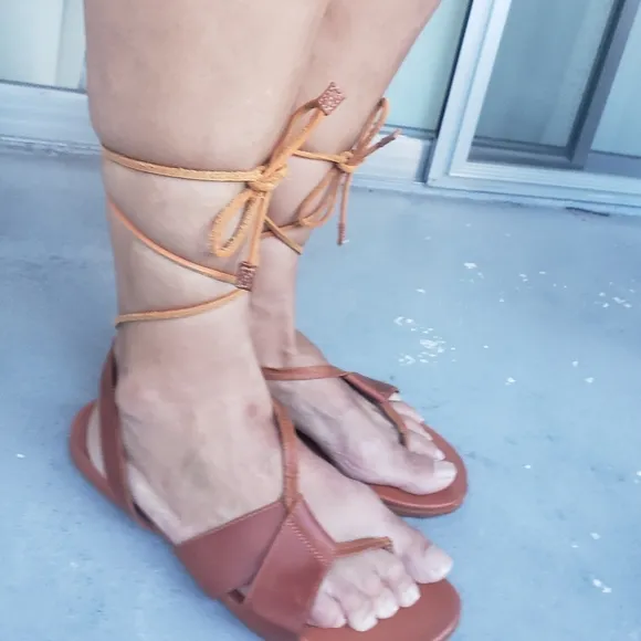 Chaco Leather Lace-up gladiator Sandals sage mapel size 10