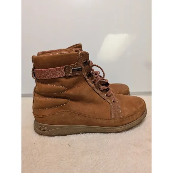 Chaco Sierra 9 Women's Lace Up Waterproof Boots In Adobe Shade Brown Boots