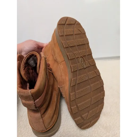 Chaco Sierra 9 Women's Lace Up Waterproof Boots In Adobe Shade Brown Boots