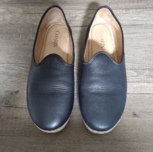 Charix black slip on leather shoes loafers quiet luxury minimalist classic 39.5