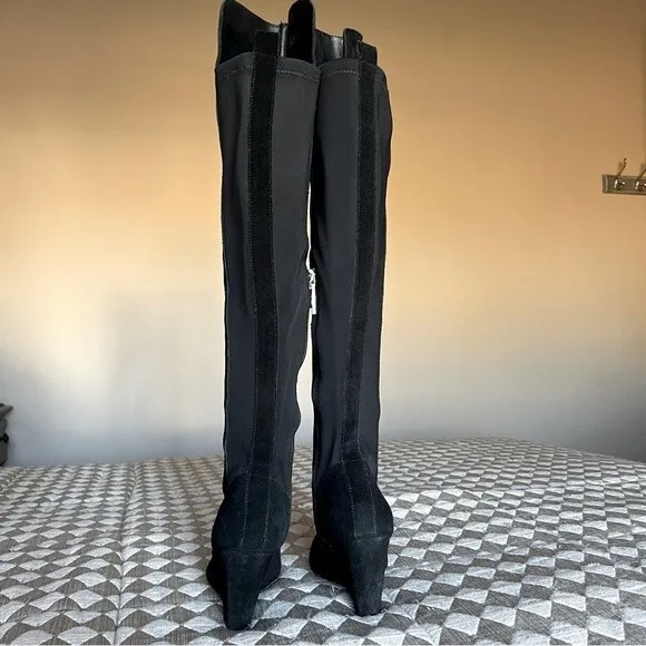 Charles by Charles David Black Suede Wedge Heeled Boots Women’s Size 7