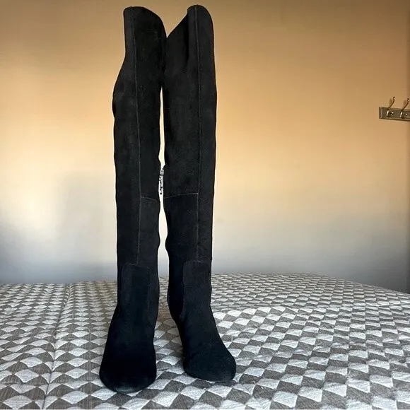 Charles by Charles David Black Suede Wedge Heeled Boots Women’s Size 7