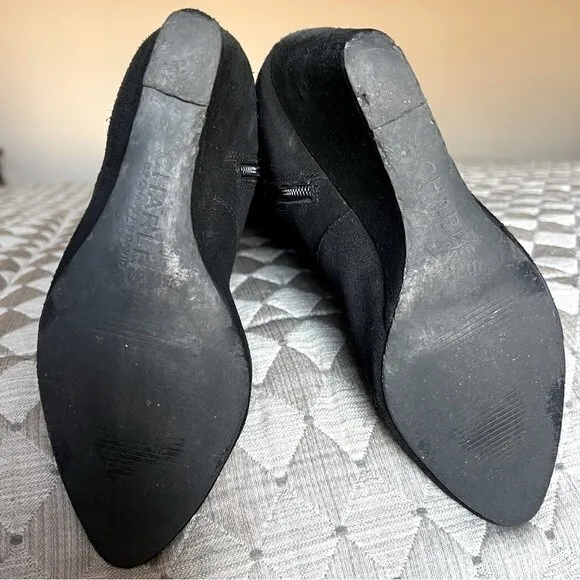 Charles by Charles David Black Suede Wedge Heeled Boots Women’s Size 7