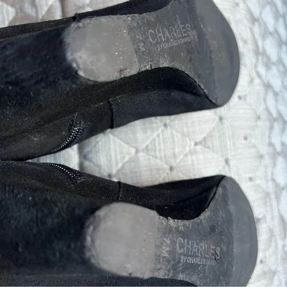 Charles by Charles David Black Suede Wedge Heeled Boots Women’s Size 7