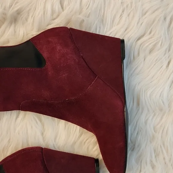 Charles by Charles David Edie Over the Knee Wedge Boots in Merlot, Size 5.5M