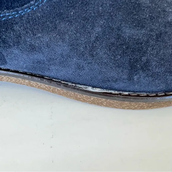CHARLES DAVID Italy Navy Raden Suede Hanging Tassel Bootie Ankle Boots Sz 9 NWOB