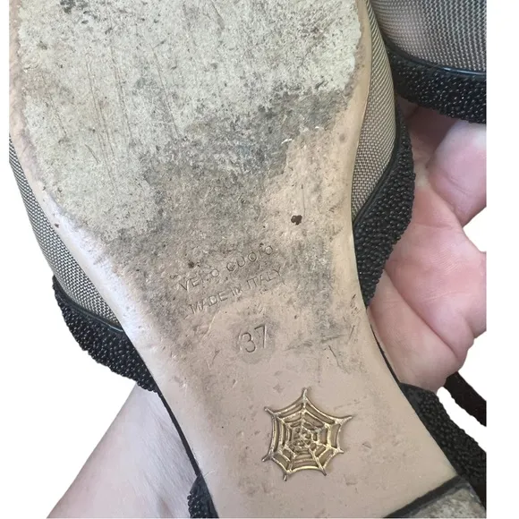 Charlotte Olympia Sandy Beaded Starfish Sandals Sz 37