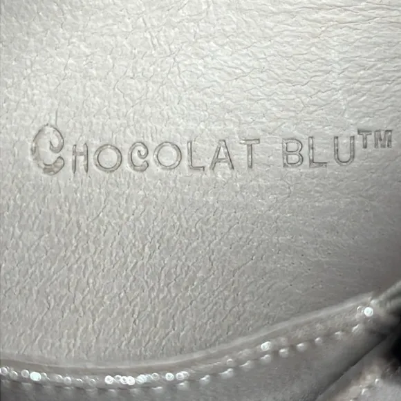 Chocolat Blu Ginny Chunky Heel Sandals Champagne Women’s Size US 8.5