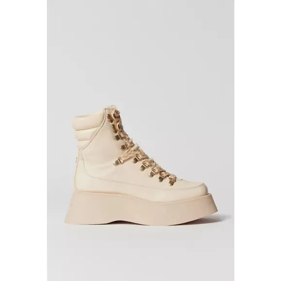 Circus By Sam Edelman Combat Boots Woman 6 Leather Moto Boho Grunge Platform Fur