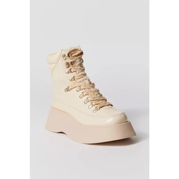 Circus By Sam Edelman Combat Boots Woman 6 Leather Moto Boho Grunge Platform Fur