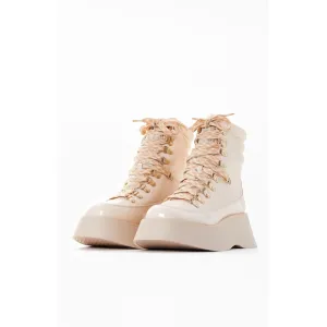 Circus By Sam Edelman Combat Boots Woman 6 Leather Moto Boho Grunge Platform Fur