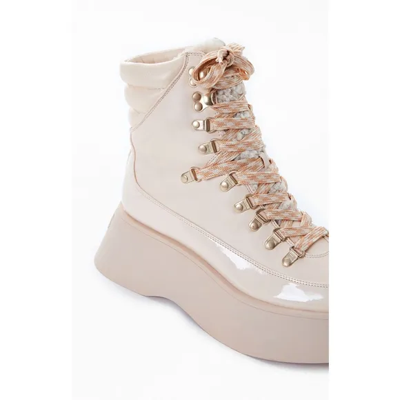 Circus By Sam Edelman Combat Boots Woman 6 Leather Moto Boho Grunge Platform Fur