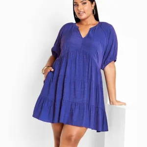 City Chic Kara Dress - marine Size 12