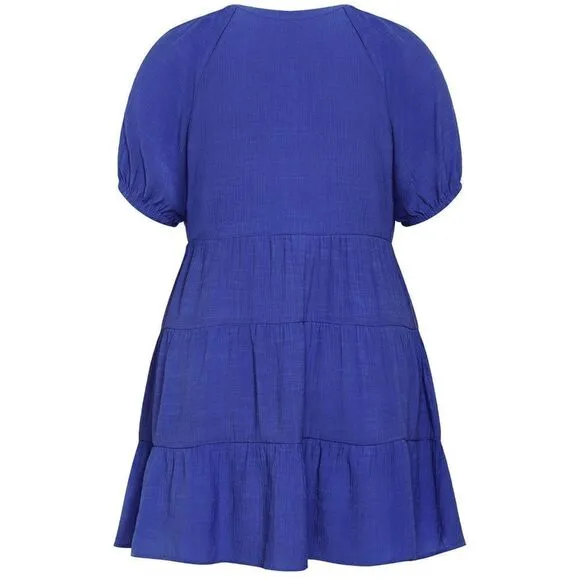 City Chic Kara Dress - marine Size 12