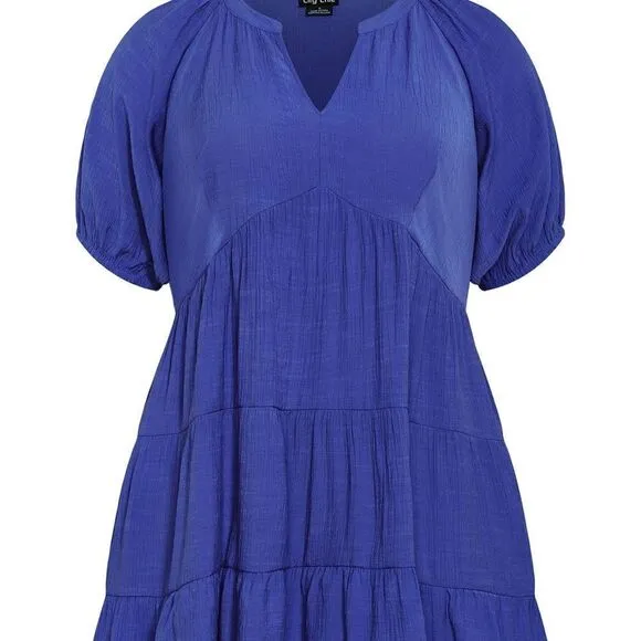 City Chic Kara Dress - marine Size 12
