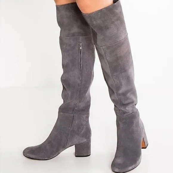 Clark’s &quot;Somerset Barley Ray&quot; Suede Over-the-Knee Boot Gray Grey, Women's Size 7