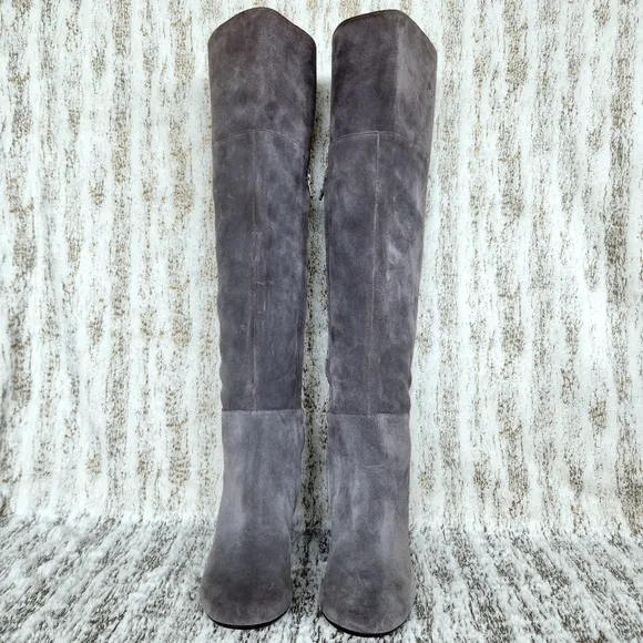Clark’s &quot;Somerset Barley Ray&quot; Suede Over-the-Knee Boot Gray Grey, Women's Size 7
