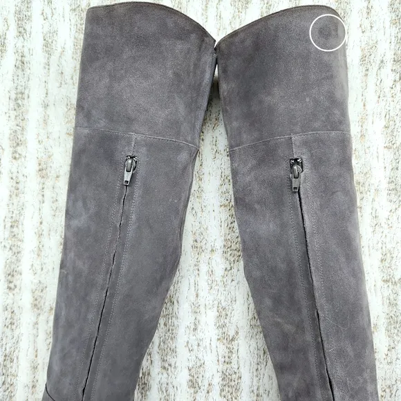 Clark’s &quot;Somerset Barley Ray&quot; Suede Over-the-Knee Boot Gray Grey, Women's Size 7