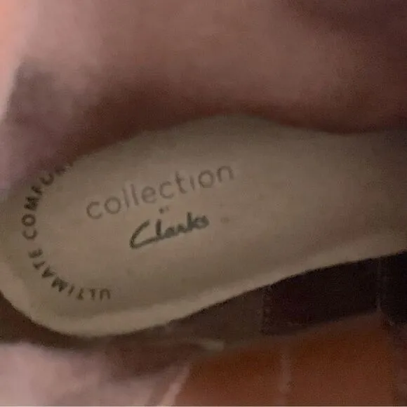 Clarks Ankle Boots ‘Camzin Strap’ Mahogany Suede Leather Ankle Boot Sz 7.5 NWT