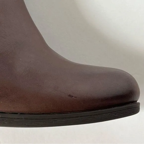 Clarks Artisan Palma Rena Side Zip Brown Western Heeled Ankle Boot Bootie SZ 8.5