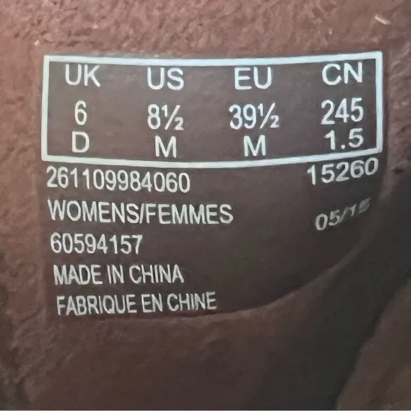 Clarks Artisan Palma Rena Side Zip Brown Western Heeled Ankle Boot Bootie SZ 8.5