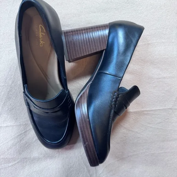 Clarks Black Heels Classic Design