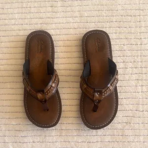 Clarks Collection  Brown Leather Sandals