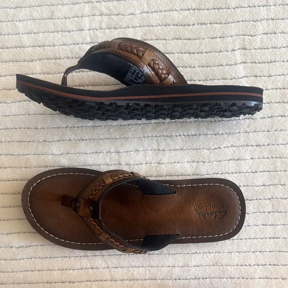 Clarks Collection  Brown Leather Sandals