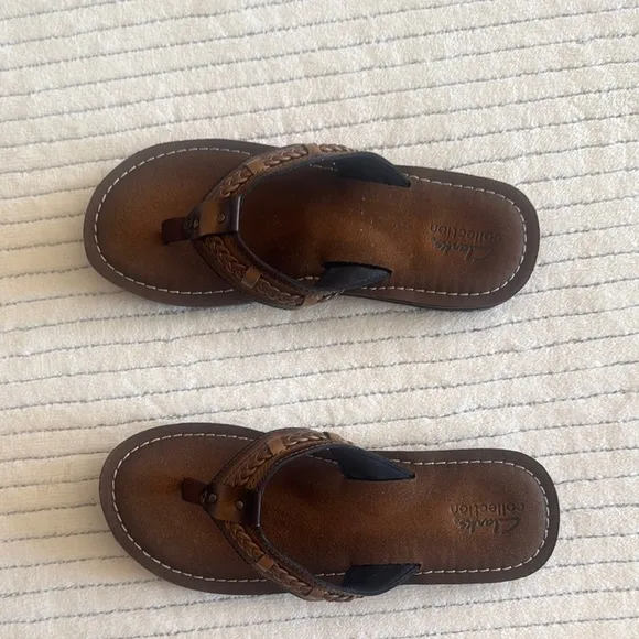Clarks Collection  Brown Leather Sandals