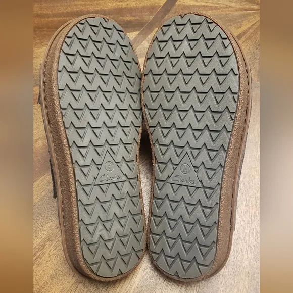 Clarks Litton Leather Dark Gray Slide Sandals Men's Size 10 M