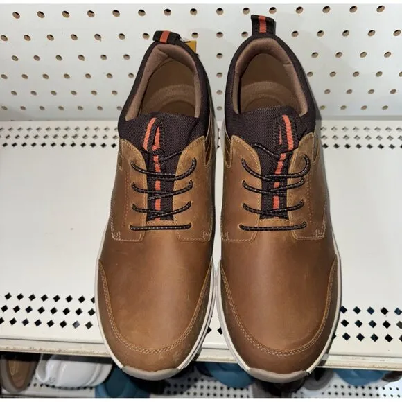 Clarks Motion Trek EZ Mens Leather Casual Slip On Sneakers Shoes Size 9 Brown