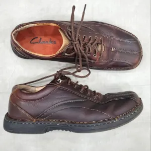 Clarks Nebulae oxford shoes men's size 9.5 brown leather casual walking