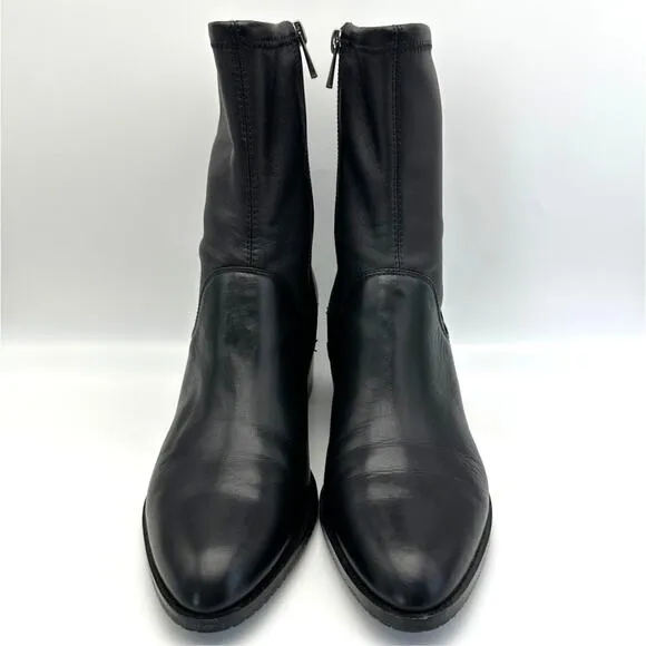 Clarks Poise Leah Black Leather Ankle Boots Size 8.5M