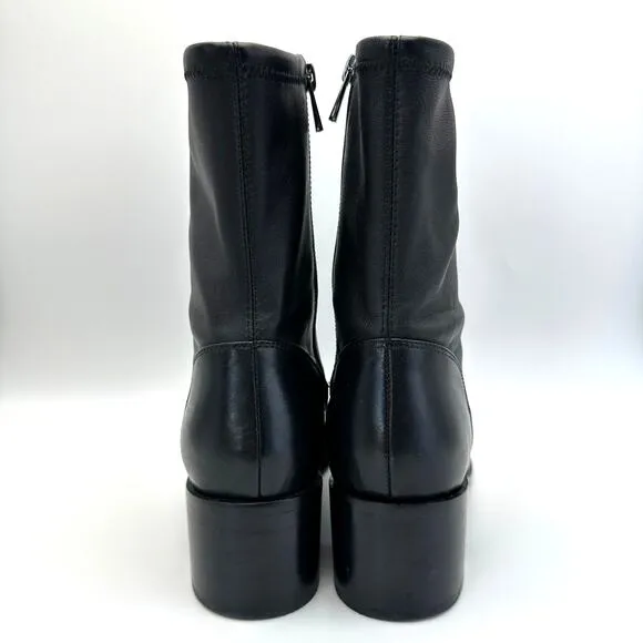 Clarks Poise Leah Black Leather Ankle Boots Size 8.5M