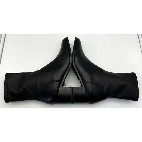 Clarks Poise Leah Black Leather Ankle Boots Size 8.5M