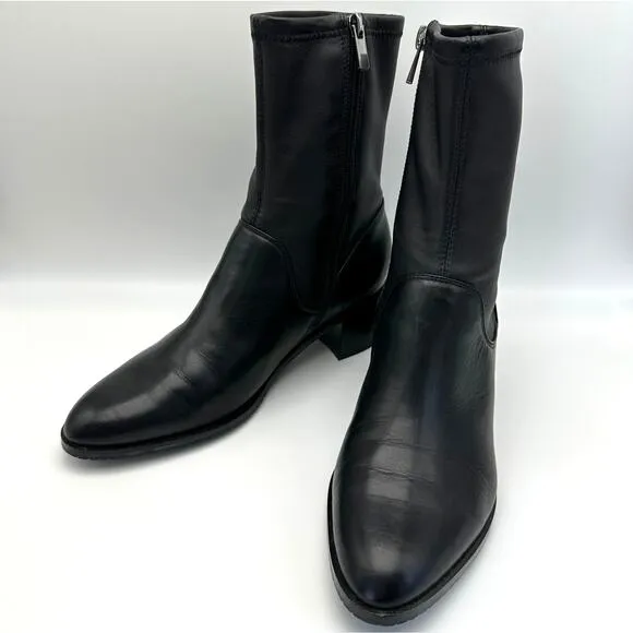 Clarks Poise Leah Black Leather Ankle Boots Size 8.5M